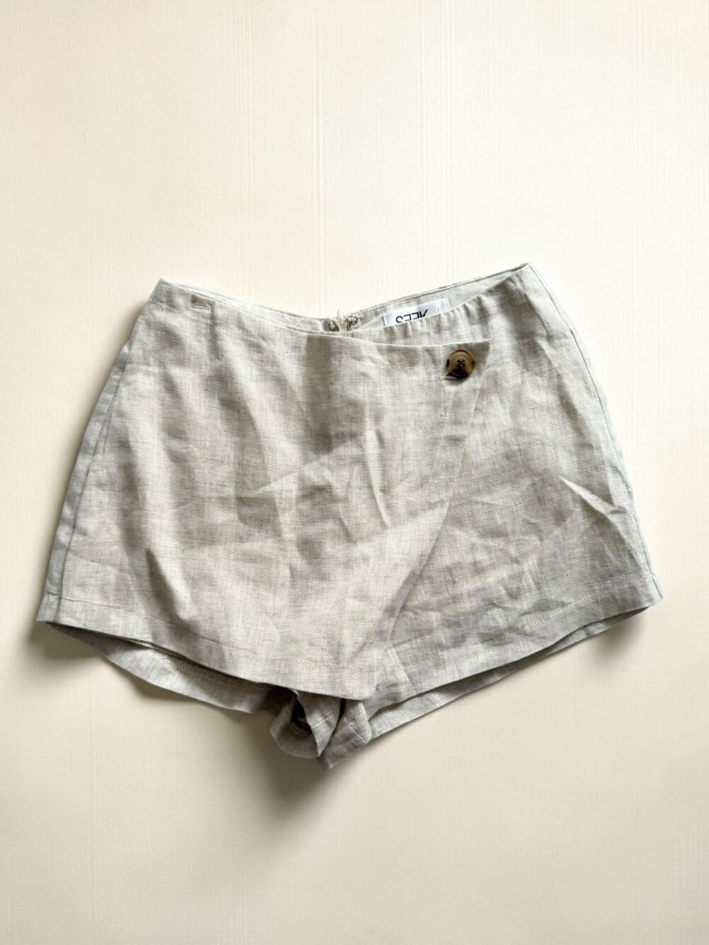 SEEK THE LABEL Beige 100% Linen Shorts Size XS